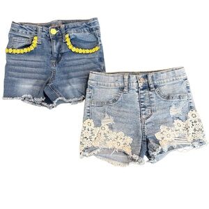 Vigoss Kids Denim Shorts Set - Blue and Yellow Accents